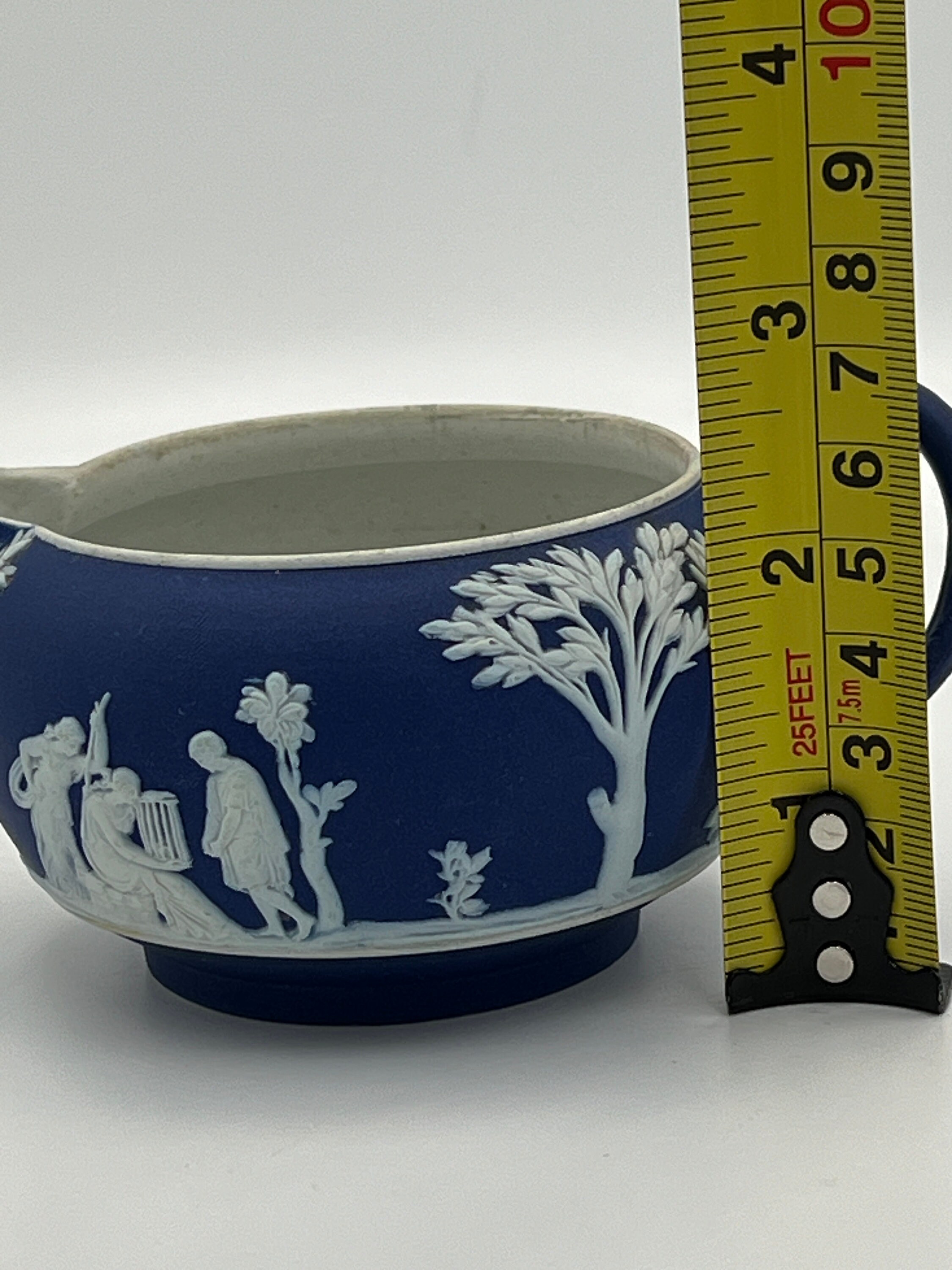 ネイビージャスパーウェアのシュガーボウルとクリーマー