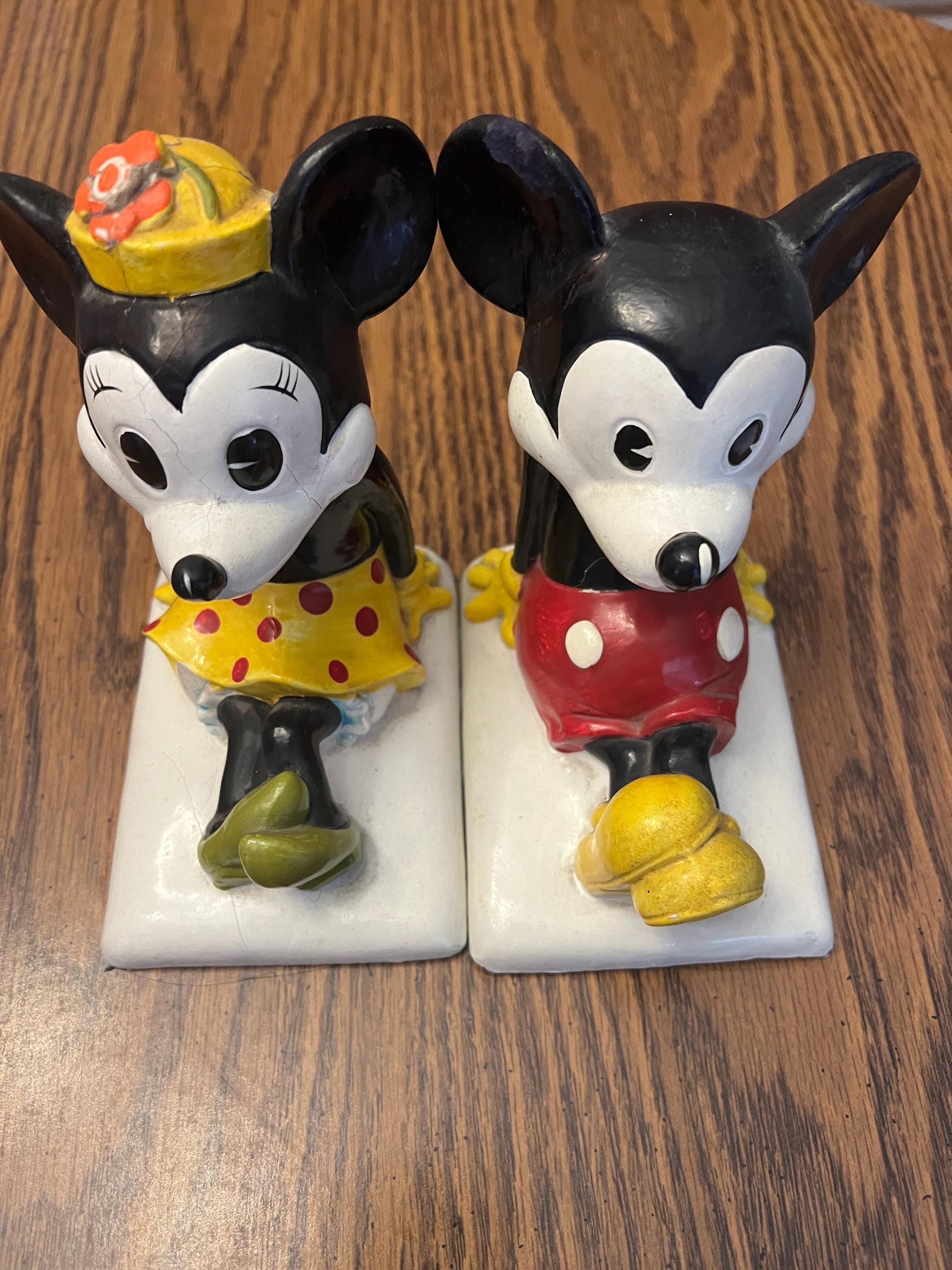 1970s Disney Mickey and Minnie Mouse Bookends - Vintage Sitting Figures ...