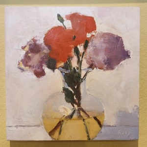 Flowers in Vase Oil on Board Robert Ross