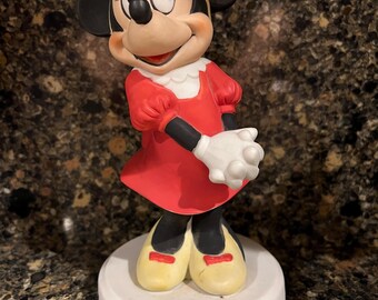 Rare Mickey Mouse Blown Glass Figurine in Glass Dome Display