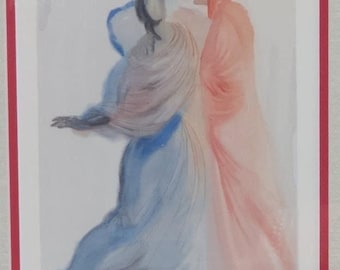 サルバドール・ダリ 1960年 神曲 楽園 木版画「天国と天使たち」 額