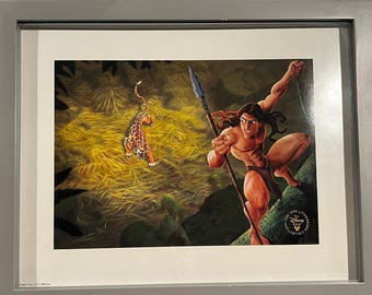 Tarzan Jungle Battle Print: Disney Store Exclusive (1999 Lithograph)