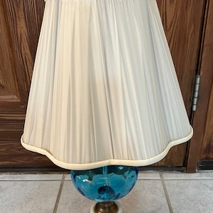 Hurricane Lamp - Blue and milk glass. Vintage!