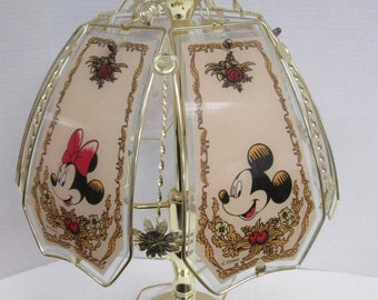 Disney Lamp 6 Panel Mickey Mouse Minnie Mouse - WORKS