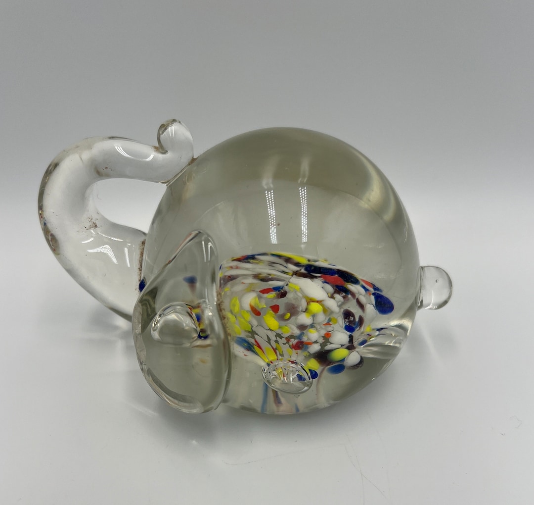 ムラーノスタイルのアートガラスの象のペーパーウェイト - Etsy 日本