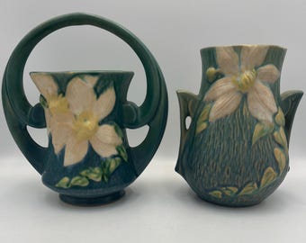 Roseville Clematis Vases Vintage - Your Choice