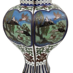 Small Asian Cloisonne Panel Vase