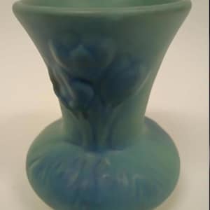 Jarrón de cerámica Van Briggle, tulipán azul Ming, esmaltado mate (12,7 cm)