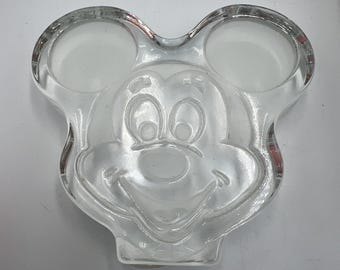 Mickey Mouse presse-papier: vintage Disney Collectible (helder glas)