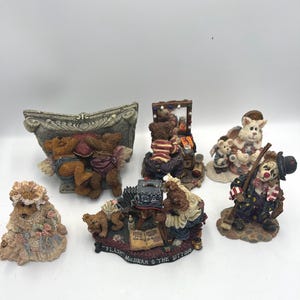 Boyd's Bears Resin Figurines, Vintage Friends Set (Lot of 6)