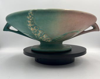 Roseville Foxglove Large Bowl #2-10  -  Console Bowl | Pedestal | Compote | Centerpiece | Foxglove Pattern