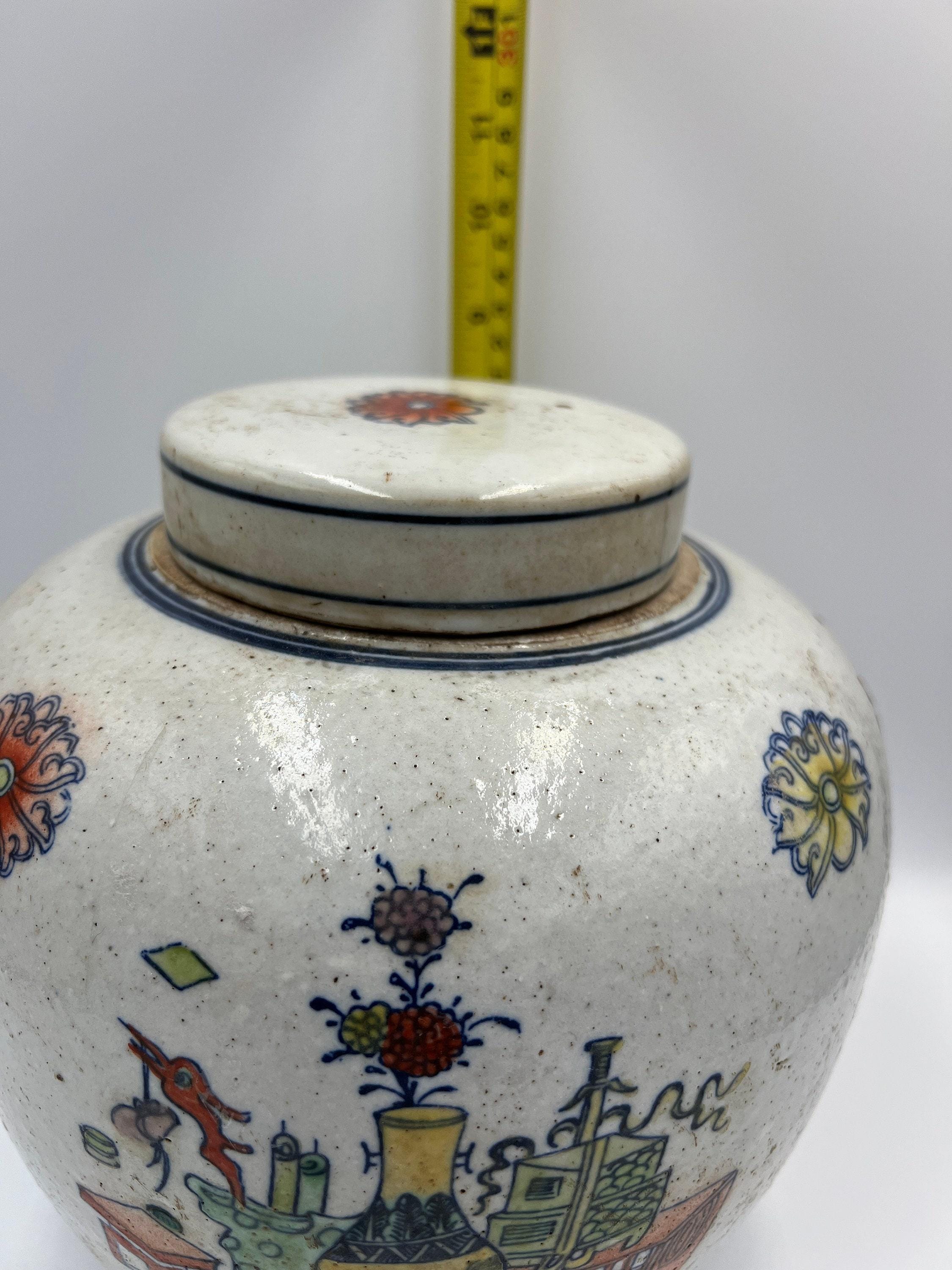 青白磁壺：景徳鎮豆彩様式（高さ7インチ） - Etsy 日本