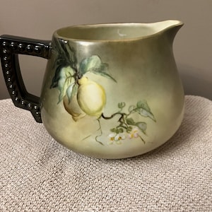 Bavarian, Hand-Painted Cider/Lemonade Pitcher/Jug with 6 cups VINTAGE