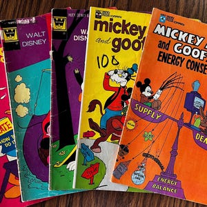Whitman and Disney Educational 1970s Lot | Daisy & Donald | Mickey/Pluto | Junior Woodchucks | Energy Booklets | 7 Comics