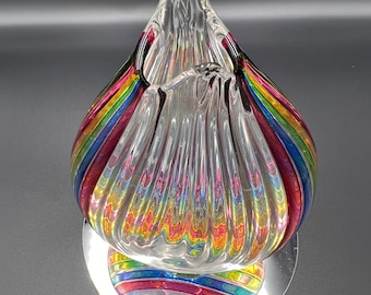 Signed Angelo Fico Rainbow Vase