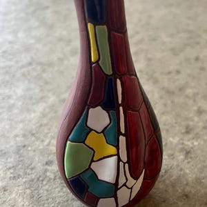 Vintage MCM vase Keramos, hand painted, Israel