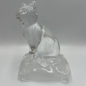 Katze Briefbeschwerer / Glasfigurine, Klar Glas