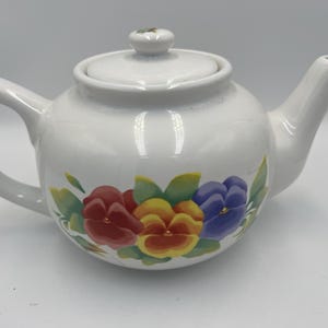 Prachtige handgeschilderde viooltje bloemen theepot "Summer Blush" Jay Imports
