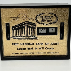 Calendario Vintage Alcancía Primer Banco Nacional Joliet