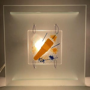 Modern Frosted Glass Wall Sconce, Block Style (9.5" Square)