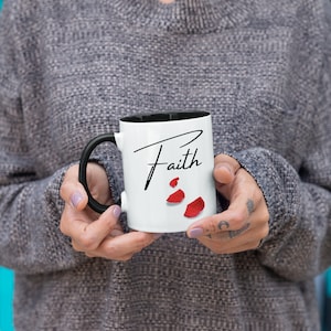 Faith Mug: Red Rose Petals, Inspirational Christian Gift