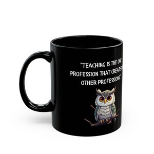 Black Ceramic Teacher Appreciation Coffee Mug - Educator Gift Cup With ...