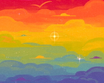 Gay Pride Sky Wallpaper Digital Download
