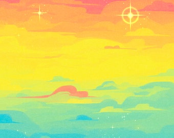 Pansexual Pride Sky Wallpaper Digital Download