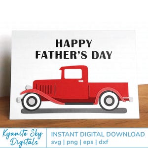 SVG Vatertagskarte Vintage Pick-up für Papa, alte LKW, antike LKW, svg Karte Schnittdateien, Clipart PNGs