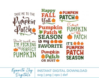 Paquete SVG de citas de otoño, arte de palabras de otoño, diseño de camisetas con calabazas, archivos de vinilo cortados con letreros de decoración de temporada, descarga digital, clipart PNG