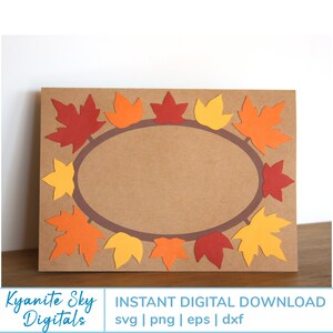 SVG Leaf Frames Two Styles For Cards sizes 5x7", 4.25x5.5" fall autumn cardmaking cut files for cards
