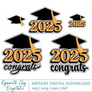 Grad 2025 cake topper SVG afstuderen cake topper 2025 cupcake topper DIY afstuderen partij gesneden bestanden voor middelbare school grad college grad