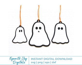 Halloween-tag SVG-bestanden, spookachtig spook traktatie-tags, gelaagd papier gesneden bestand voor cricut & silhouette, instant digitale download