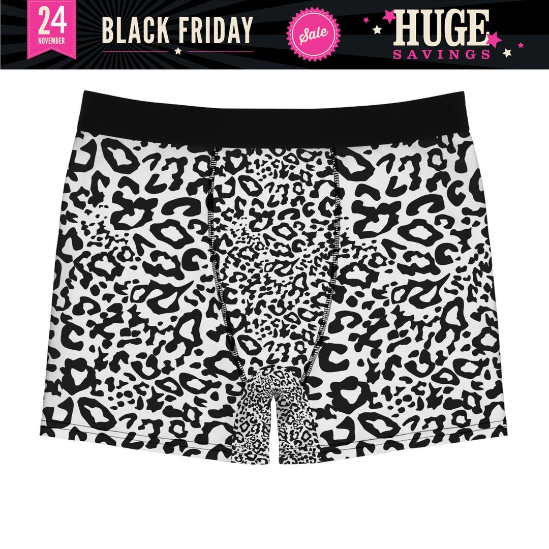 Leopard Print Men's Boxer Briefs Wild Animal Print Underwear for Jungle ...