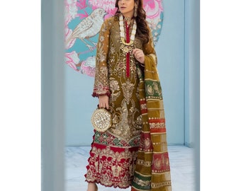 Pakistani Wedding Dresses Indian Dress Organza Embroidered Collection Latest Style Shalwar Kameez Suits Ready To Made