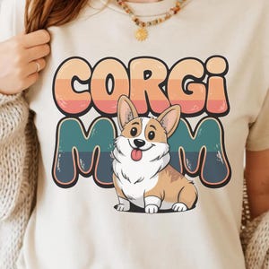 Corgi Mom PNG - Cute Dog Lover Clipart, Corgi Sublimation Design, Kawaii Corgi DTF Art, T-Shirt Png Illustration Clipart llustration Png POD