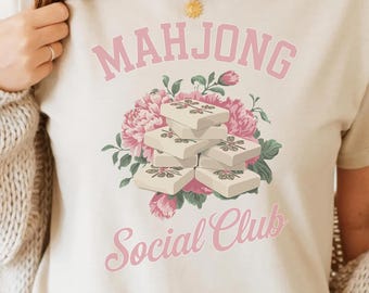 Mahjong PNG - Mah Jong PNG Mahjong Social Club para el diseño de la camiseta del jugador de Mahjong Impresión de moda Sublimación Descarga digital instantánea Lista para POD
