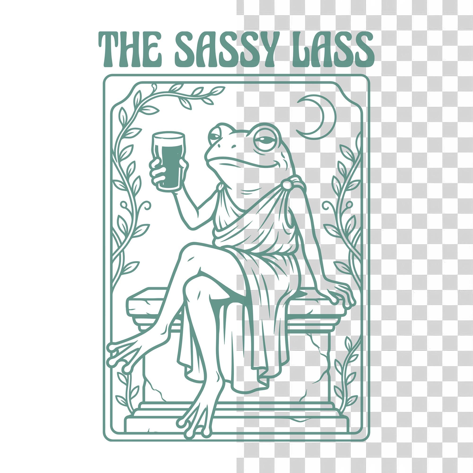 Sassy Lessb The Sassy Lass PNG SVG - Funny Frog Meme Sarcastic Amphibian Humor ...