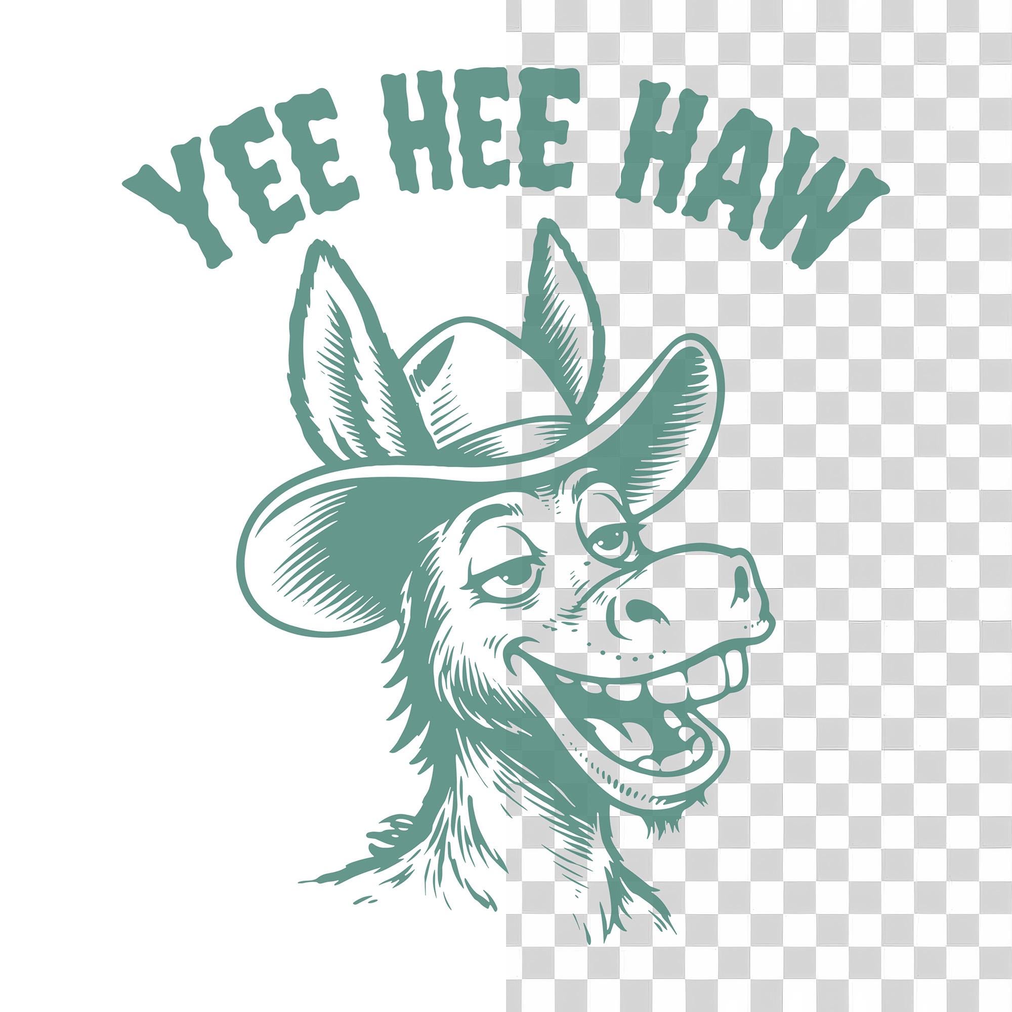 Yee Haaa Yee Hee Haw PNG SVG - Funny Donkey Cowboy Western Humor Farm Animal ...