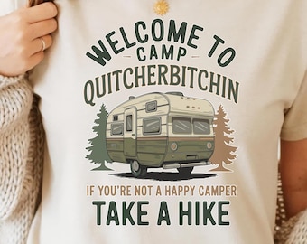 Welcome To Quitcherbitchin PNG - Camping Humor PNG, RV Camper Sublimation, Funny Campfire Clipart, Vintage Travel Trailer, Outdoor Adventure