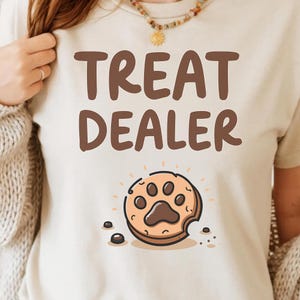 Treat Dealer PNG - Dog Cookie Bite, Pet Lover Quote, Funny Pup Treat, Cartoon Paw Art, Shirt Art, Sublimation, Clipart, T-Shirt Design