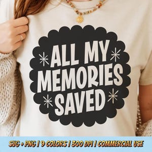 Al mijn herinneringen opgeslagen PNG SVG - grappige retro diskette computerhumor sarcastische vintage gegevensopslag geek sublimatie grafisch shirtontwerp