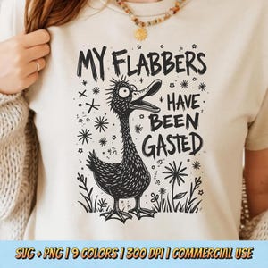 My Flabbers Have Been Gasted T-Shirt Design PNG SVG - Funny Duck Quote Sarcastic Saying Graphic Animal Aesthetic Humor Sublimation Retro Art