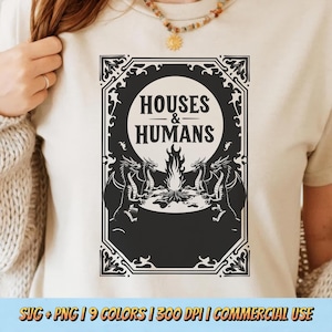 Maisons et humains T-Shirt Design PNG SVG - Fantasy Dragon de table RPG Gamer citation donjon numérique dés bande dessinée esthétique graphique sublimation