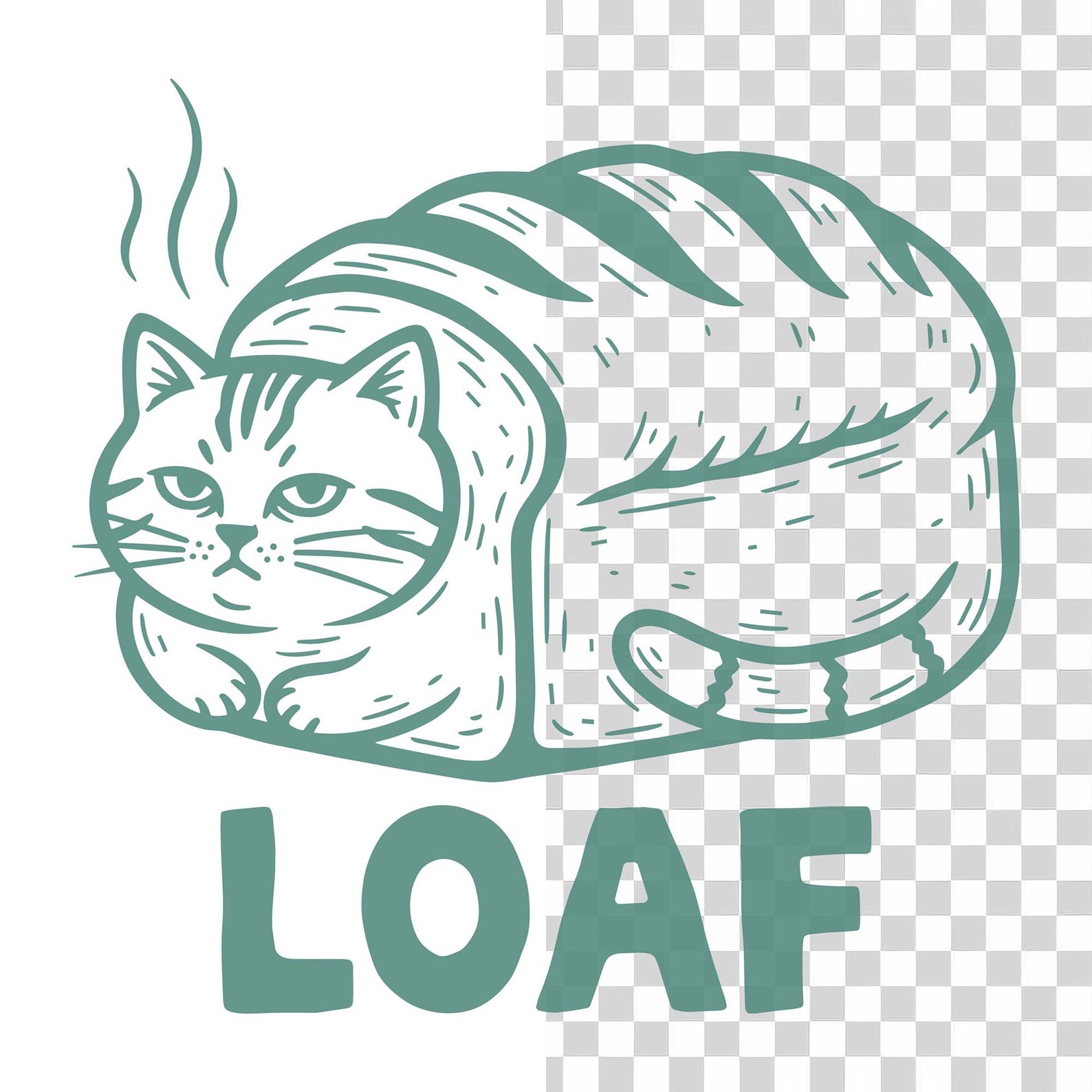LOAF PNG SVG - Funny Cat Bread Digital Graphic Tee Aesthetic Pet Lover ...