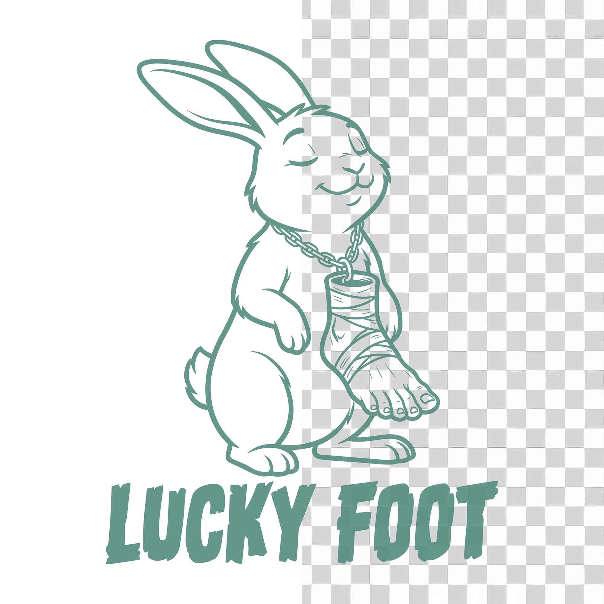 Lucky Foot PNG SVG - Funny Rabbit Lucky Charm Humor Animal Quote Retro ...