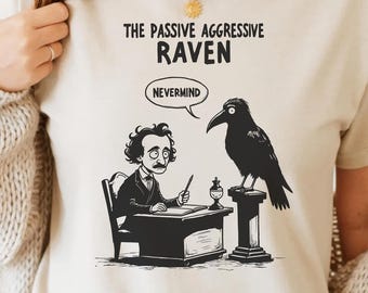 Corvo Passivo Agressivo PNG SVG - Citação Gótica Engraçada Poe Humor Design Digital Meme de Pássaro Sarcástico Sublimação Arte Vintage Clipart Estético
