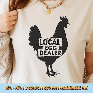 Lokaler Eierhändler T-Shirt Design PNG SVG - Lustiger Huhn Grafik Gehöft Land Humor Retro digitale Sublimation rustikale ästhetische Weinlese