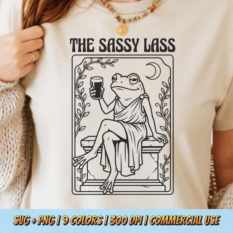 Sassy Lessb The Sassy Lass PNG SVG - Funny Frog Meme Sarcastic Amphibian Humor ...