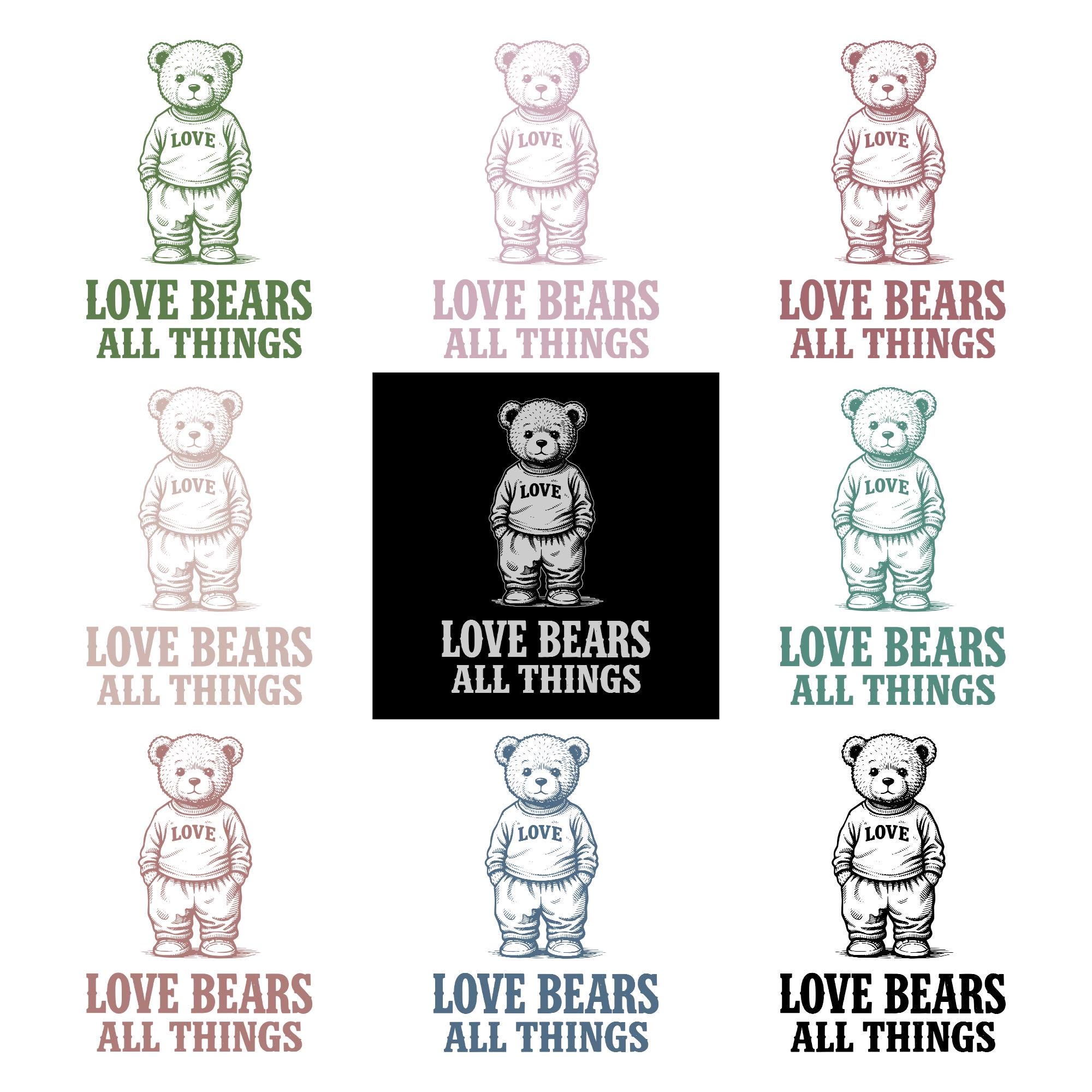 Love Bears All Things PNG SVG - Inspirational Bear Scripture Message ...